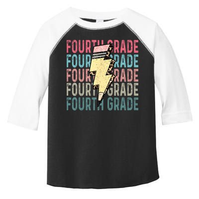 Fourth Grade Lightning Bolt Pencil Retro Teacher Toddler Fine Jersey T-Shirt