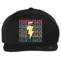 Fourth Grade Lightning Bolt Pencil Retro Teacher Wool Snapback Cap