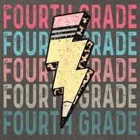 Fourth Grade Lightning Bolt Pencil Retro Teacher Cotton Canvas Backpack