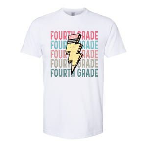 Fourth Grade Lightning Bolt Pencil Retro Teacher Softstyle CVC T-Shirt