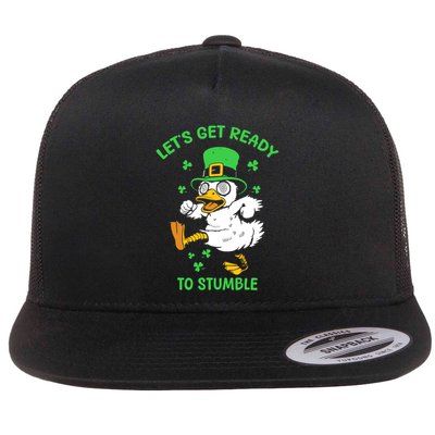 Funny Goose LetS Get Ready To Stumble St Patricks Day Gift Flat Bill Trucker Hat
