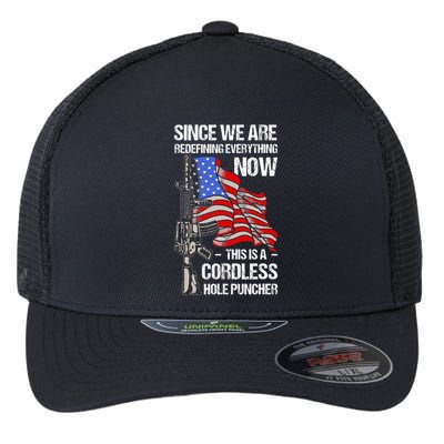 Funny Gun Lover Cordless Hole Puncher Flexfit Unipanel Trucker Cap
