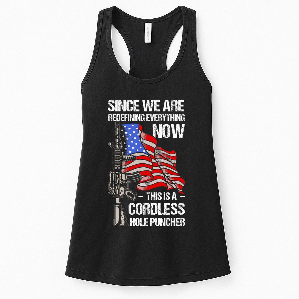 Funny Gun Lover Cordless Hole Puncher Womens Tank Top