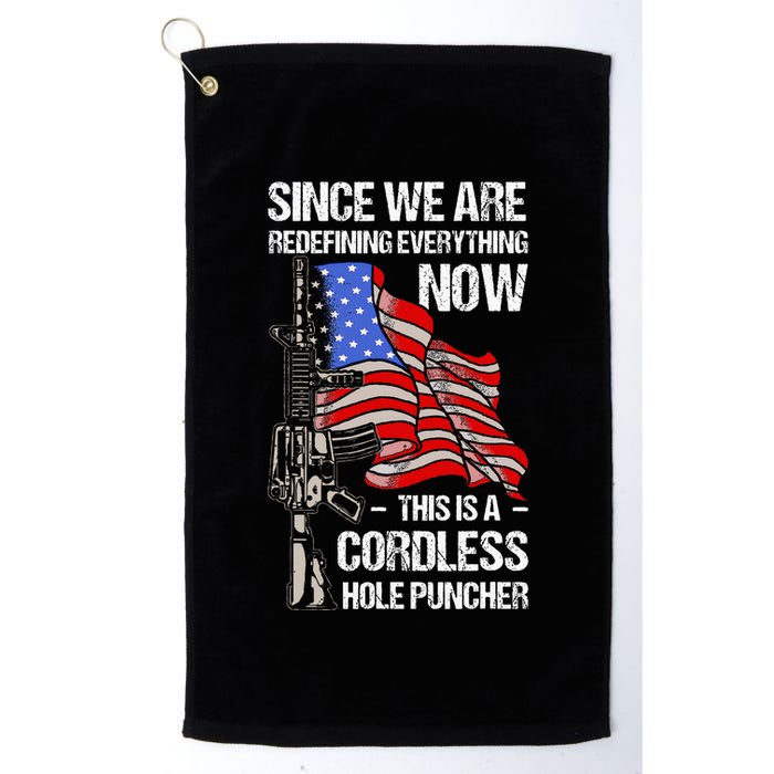 Funny Gun Lover Cordless Hole Puncher Golf Towel