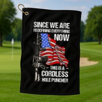 Funny Gun Lover Cordless Hole Puncher Golf Towel