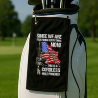 Funny Gun Lover Cordless Hole Puncher Golf Towel