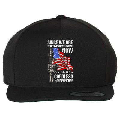 Funny Gun Lover Cordless Hole Puncher Wool Snapback Cap