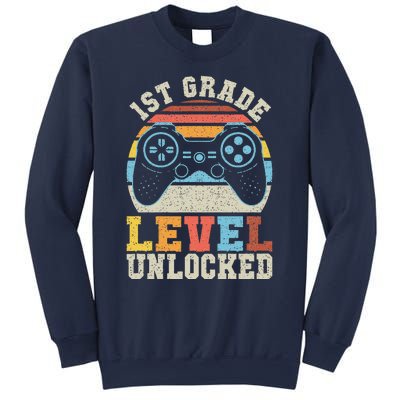 First Grade Level Unlocked Gamer 1st Day Of School Gift Sweatshirt