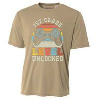 First Grade Level Unlocked Gamer 1st Day Of School Gift Cooling Performance Crew T-Shirt