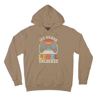 First Grade Level Unlocked Gamer 1st Day Of School Gift Hoodie