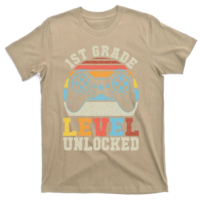 First Grade Level Unlocked Gamer 1st Day Of School Gift T-Shirt