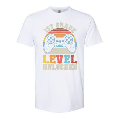 First Grade Level Unlocked Gamer 1st Day Of School Gift Softstyle CVC T-Shirt