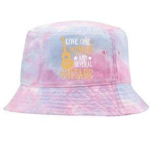 Funny Guitar Lovers Guitarist Musician Band Playing Artist Tie-Dyed Bucket Hat