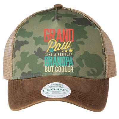 Funny Grandpaw Like A Regular Grandpa But Cooler Grandpaw Great Gift Legacy Tie Dye Trucker Hat