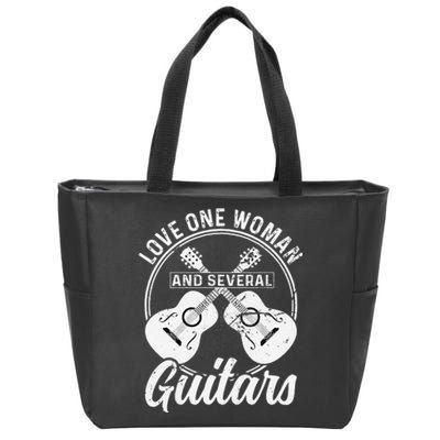 Funny Guitar Lovers Guitarist Musician Band Playing Artist Zip Tote Bag