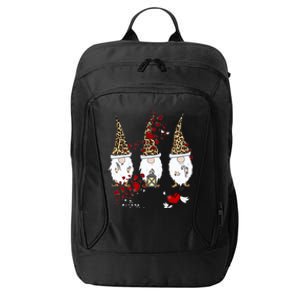 Funny Gnomes Leopard Red Hearts Valentines Day Meaningful Gift City Backpack