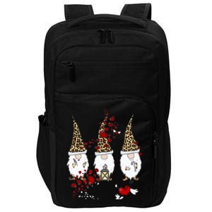 Funny Gnomes Leopard Red Hearts Valentines Day Meaningful Gift Impact Tech Backpack