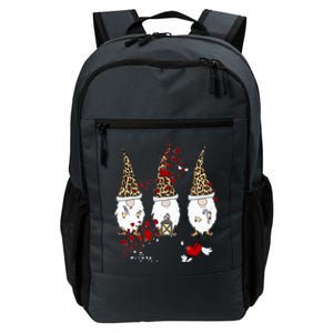 Funny Gnomes Leopard Red Hearts Valentines Day Meaningful Gift Daily Commute Backpack