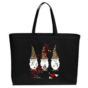 Funny Gnomes Leopard Red Hearts Valentines Day Meaningful Gift Cotton Canvas Jumbo Tote