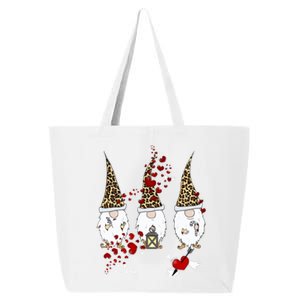 Funny Gnomes Leopard Red Hearts Valentines Day Meaningful Gift 25L Jumbo Tote