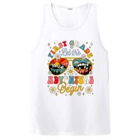 First Grade Let The Adventure Begin School Adventure Back To School Squad PosiCharge Competitor Tank