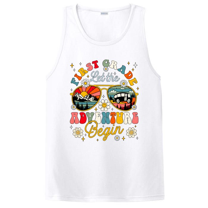 First Grade Let The Adventure Begin School Adventure Back To School Squad PosiCharge Competitor Tank