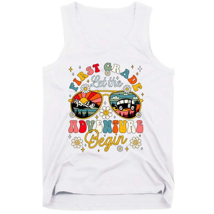 First Grade Let The Adventure Begin School Adventure Back To School Squad Tank Top