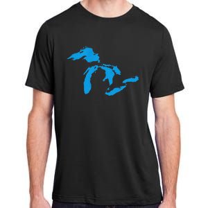 Five Great Lakes American Midwest Native Fresh Water Adult ChromaSoft Performance T-Shirt