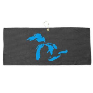 Five Great Lakes American Midwest Native Fresh Water Large Microfiber Waffle Golf Towel