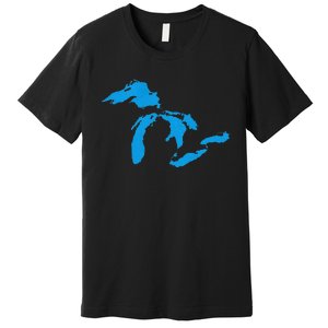 Five Great Lakes American Midwest Native Fresh Water Premium T-Shirt