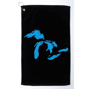 Five Great Lakes American Midwest Native Fresh Water Platinum Collection Golf Towel