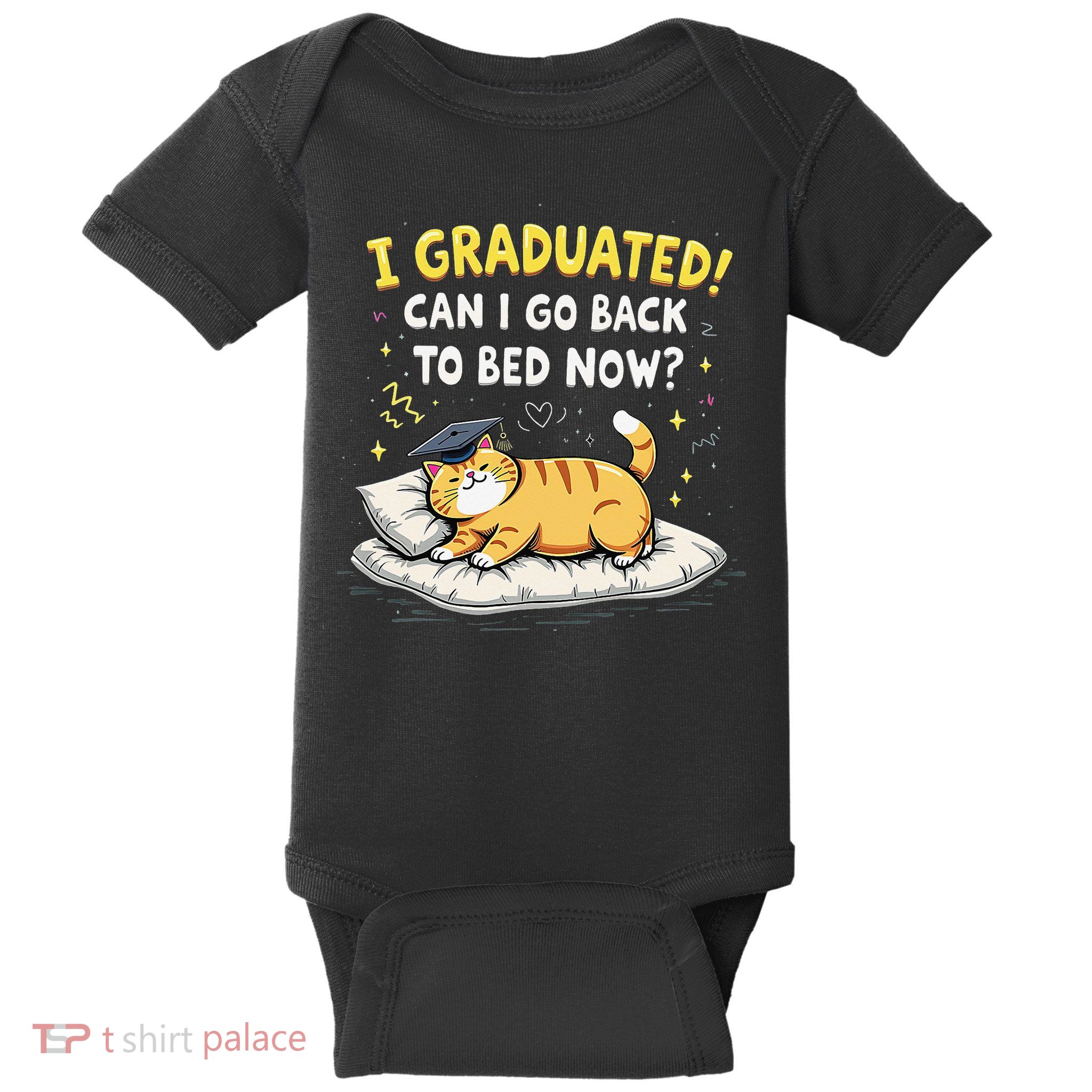 Funny Graduation Lazy Cat Humor Cute Nap Lover Gift Baby Bodysuit