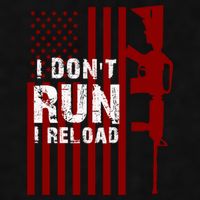 Funny Gun Lovers I Don't Run I Reload Gun Owners US Flag Ladies PosiCharge Tri-Blend Wicking Tank