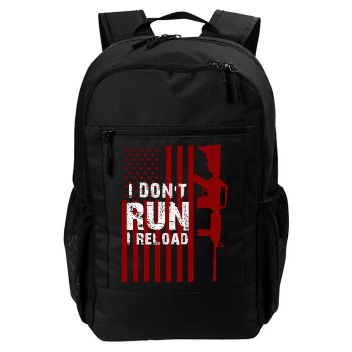 Funny Gun Lovers I Don't Run I Reload Gun Owners US Flag Backpack