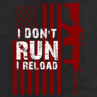Funny Gun Lovers I Don't Run I Reload Gun Owners US Flag Crop Fleece Hoodie