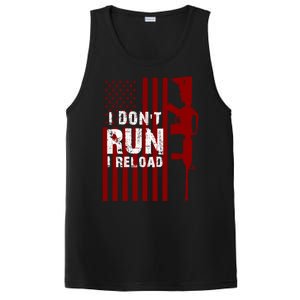 Funny Gun Lovers I Don't Run I Reload Gun Owners US Flag PosiCharge Competitor Tank