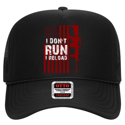 Funny Gun Lovers I Don't Run I Reload Gun Owners US Flag Trucker Hat