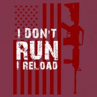 Funny Gun Lovers I Don't Run I Reload Gun Owners US Flag 16oz Travel Tumbler