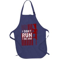 Funny Gun Lovers I Don't Run I Reload Gun Owners US Flag Apron