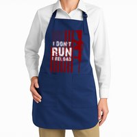 Funny Gun Lovers I Don't Run I Reload Gun Owners US Flag Apron