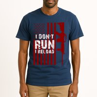 Funny Gun Lovers I Don't Run I Reload Gun Owners US Flag Tall T-Shirt