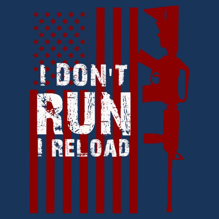 Funny Gun Lovers I Don't Run I Reload Gun Owners US Flag 7-Panel Snapback Hat