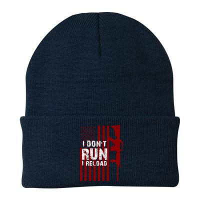 Funny Gun Lovers I Don't Run I Reload Gun Owners US Flag Beanie