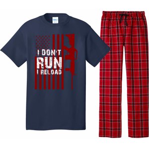 Funny Gun Lovers I Don't Run I Reload Gun Owners US Flag Pajama Set