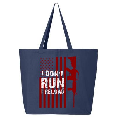 Funny Gun Lovers I Don't Run I Reload Gun Owners US Flag 25L Jumbo Tote