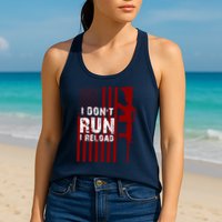 Funny Gun Lovers I Don't Run I Reload Gun Owners US Flag Womens Tank Top