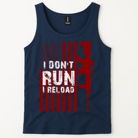 Funny Gun Lovers I Don't Run I Reload Gun Owners US Flag Tank Top