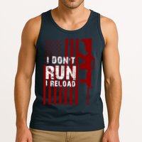 Funny Gun Lovers I Don't Run I Reload Gun Owners US Flag Tank Top