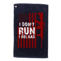 Funny Gun Lovers I Don't Run I Reload Gun Owners US Flag Golf Towel