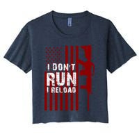 Funny Gun Lovers I Don't Run I Reload Gun Owners US Flag Crop Top
